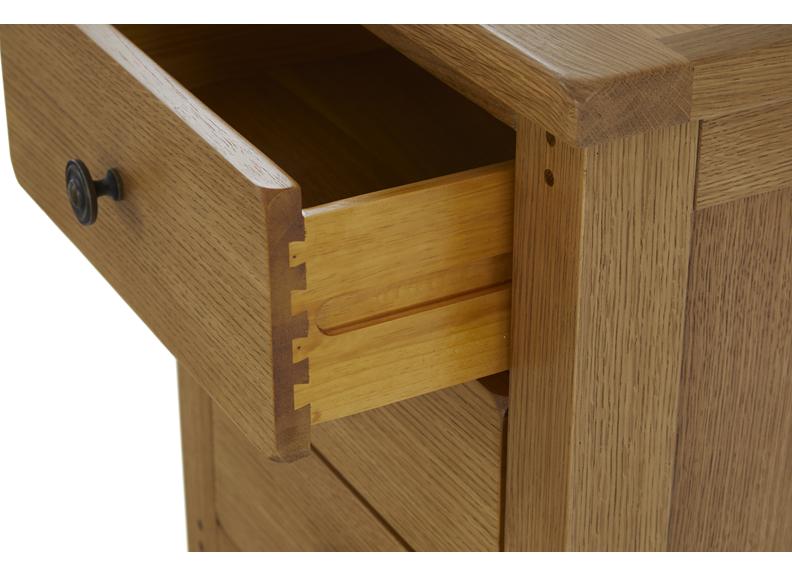 Burford Three Drawer Bedside - side