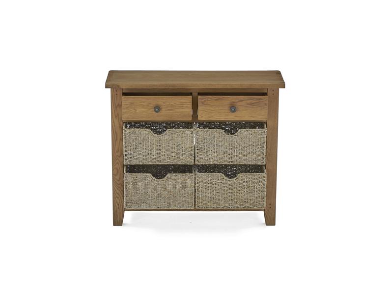 Burford Console Table W/Baskets - open