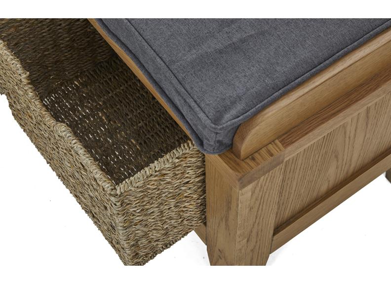 Burford Bench W/Baskets
