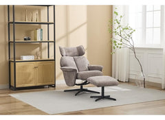 Reagan Fabric Swivel Chair & Footstool – Pearl Grey, Stone or Winter Moss Occasional Armchair