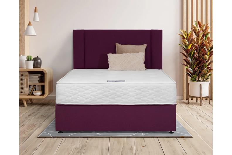 Regatta Complete Bed Set - 5 ft Divan Bed With Headboard And Fabric Colour Options