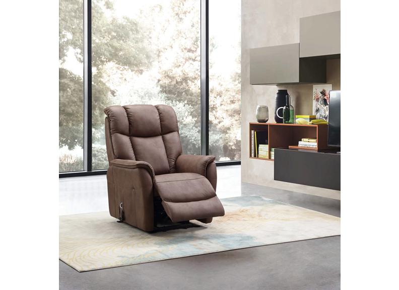 Renato Fabric Nutmeg Powered Armchair - 2