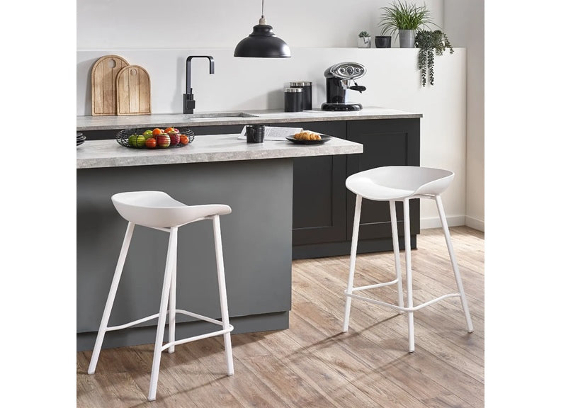 Renzo White Bar Stool - room - 2