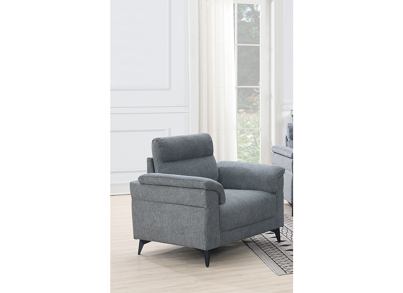 Roxy Grey Fabric JX21 Armchair