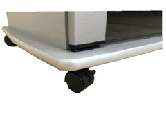 S32M-SV TV Stand – Entertainment Unit with Tempered Glass Shelves & Lockable Castor Wheels