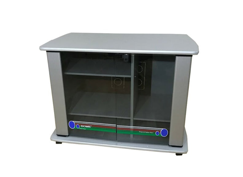 S36M TV Stand – Entertainment Unit with Tempered Glass Shelves & Lockable Castor Wheels