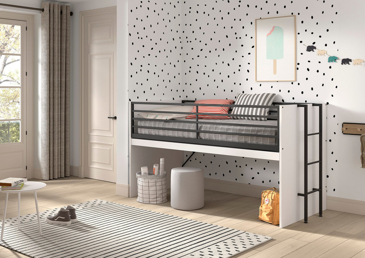 Sam Mid Sleeper Bed(85) 90 X 200 Cm White (VIP)