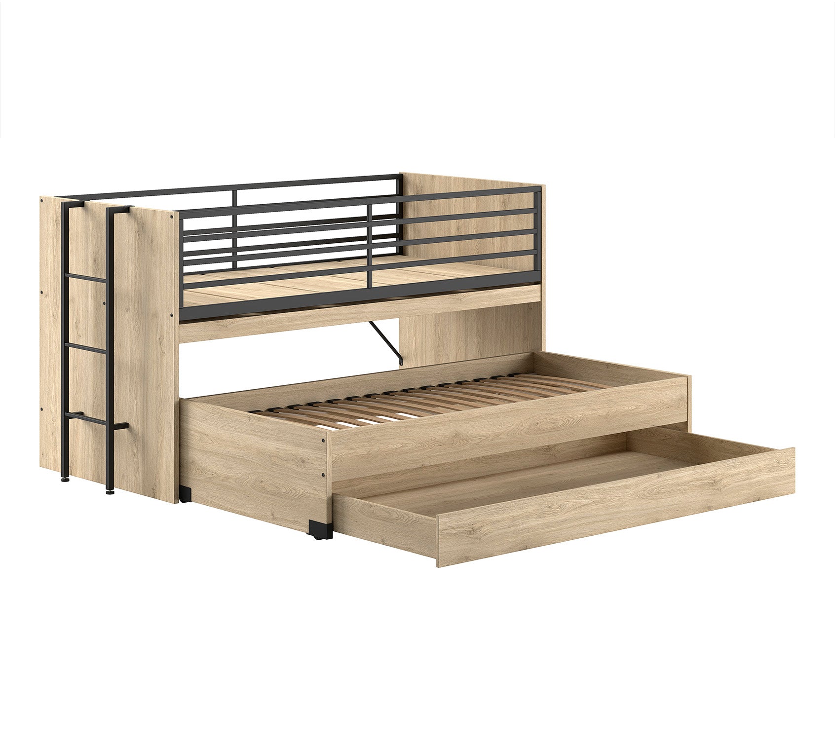 Sam Mid Sleeper Bed(86) 90 X 200 Cm Oak with Desk (VIP)