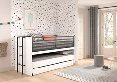 Sam Mid Sleeper Bed(86) 90 X 200 cm White With Desk VIP)