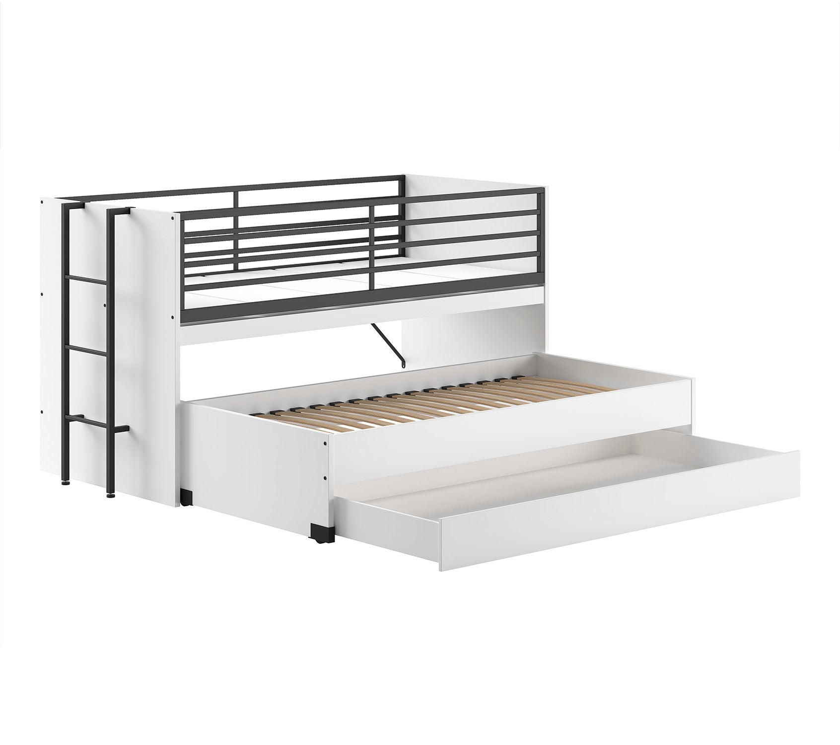 Sam Mid Sleeper Bed(86) 90 X 200 cm White With Desk VIP)