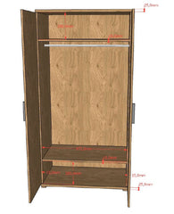 Sam 2 Door Wardrobe Oak (VIP)