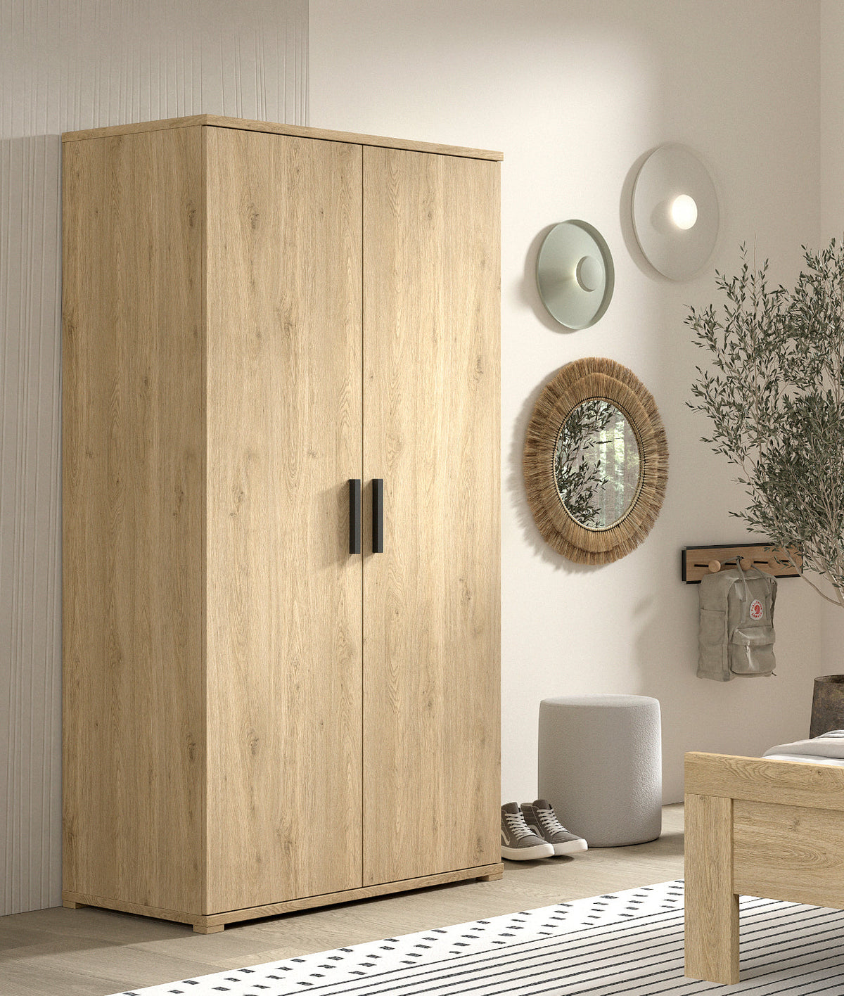Sam 2 Door Wardrobe Oak (VIP)