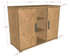 Sam Chest Of 2 Doors Oak (VIP)