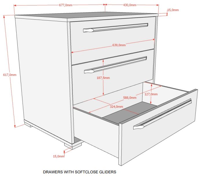 Sam Chest 3 Drawers For Mid Sleeper Oak (VIP)