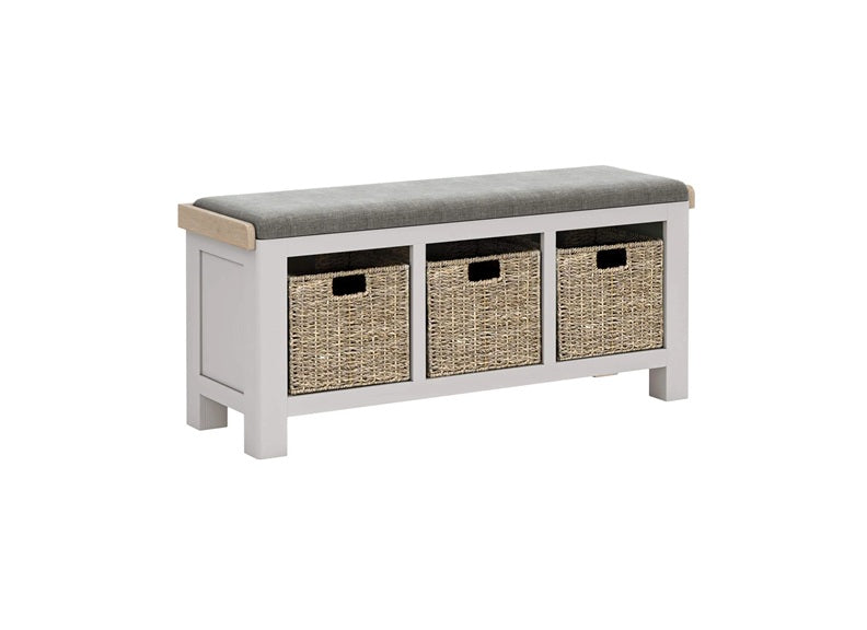 Salcombe Storage Bench W/Grey Cushion