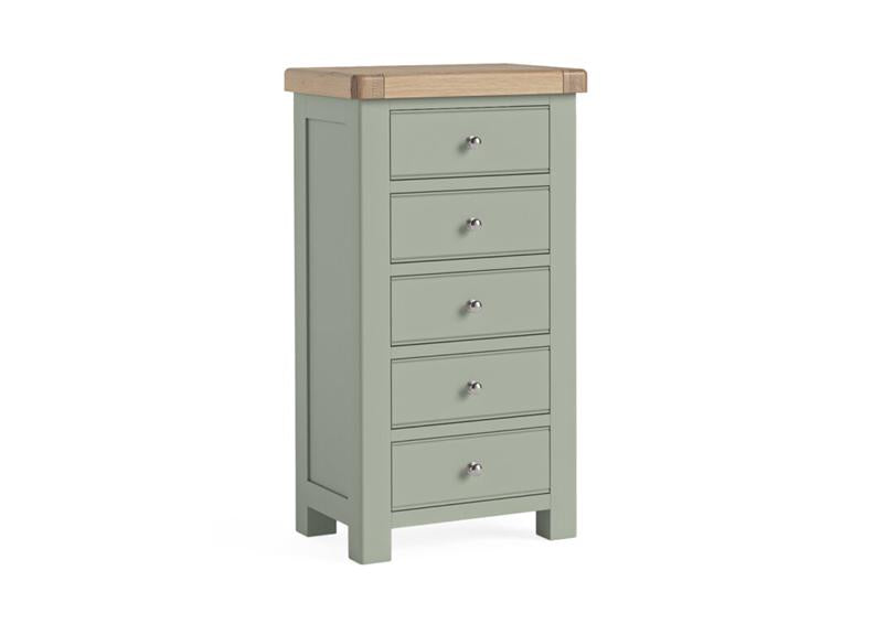 Salcombe Sage Five Drawer Chest - c/o