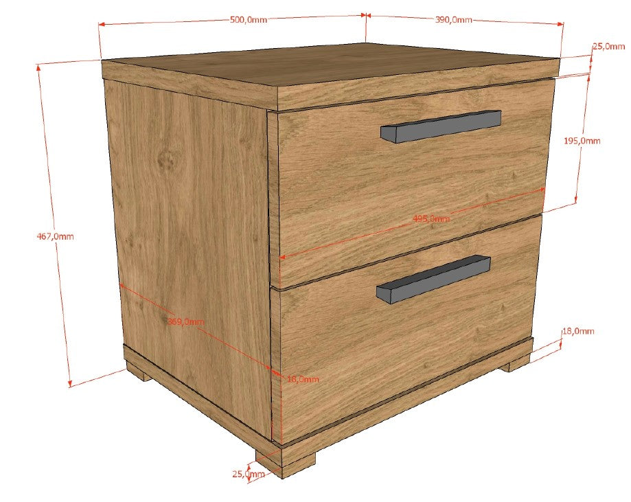 Sam Nightstand Oak (VIP)