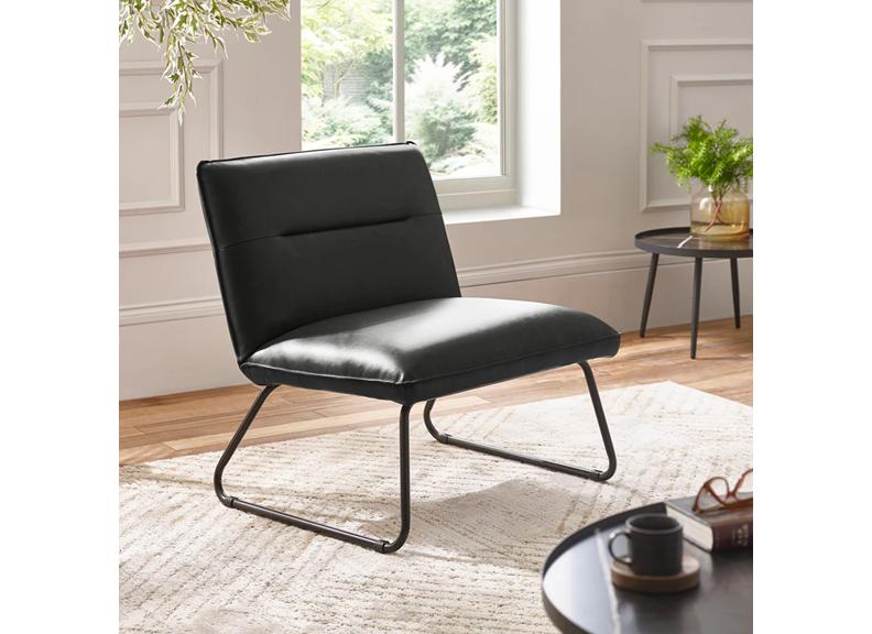 Saxon Faux Leather Lounge Chairs