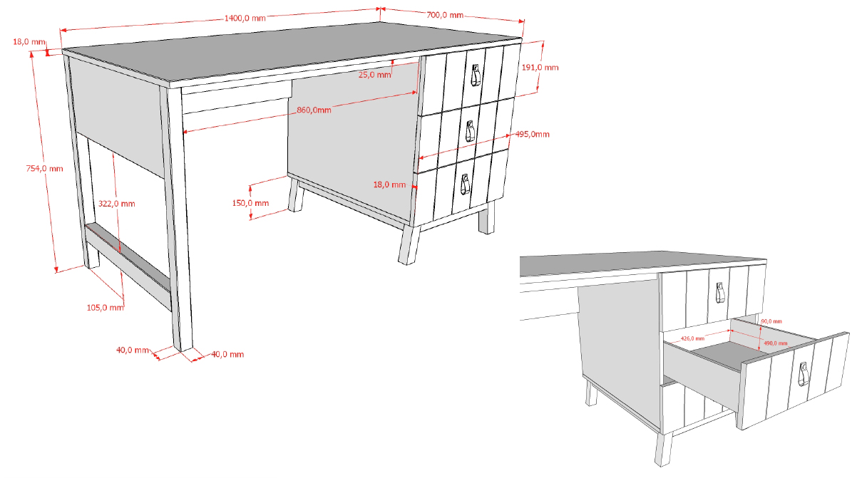 Sezane Desk Clay/Walnut (VIP)