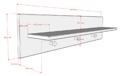 Sezane Wall Shelf Clay/Walnut (VIP)