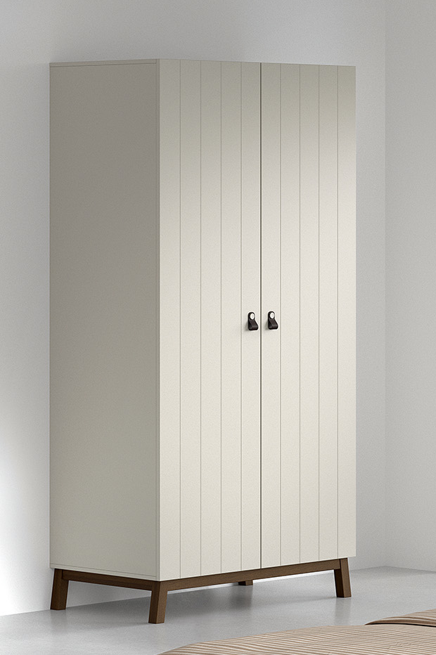 Sezane 2 Door Wardrobe Clay/Walnut (VIP)