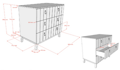 Sezane Chest Of 3 Drawers Clay/Walnut (VIP)