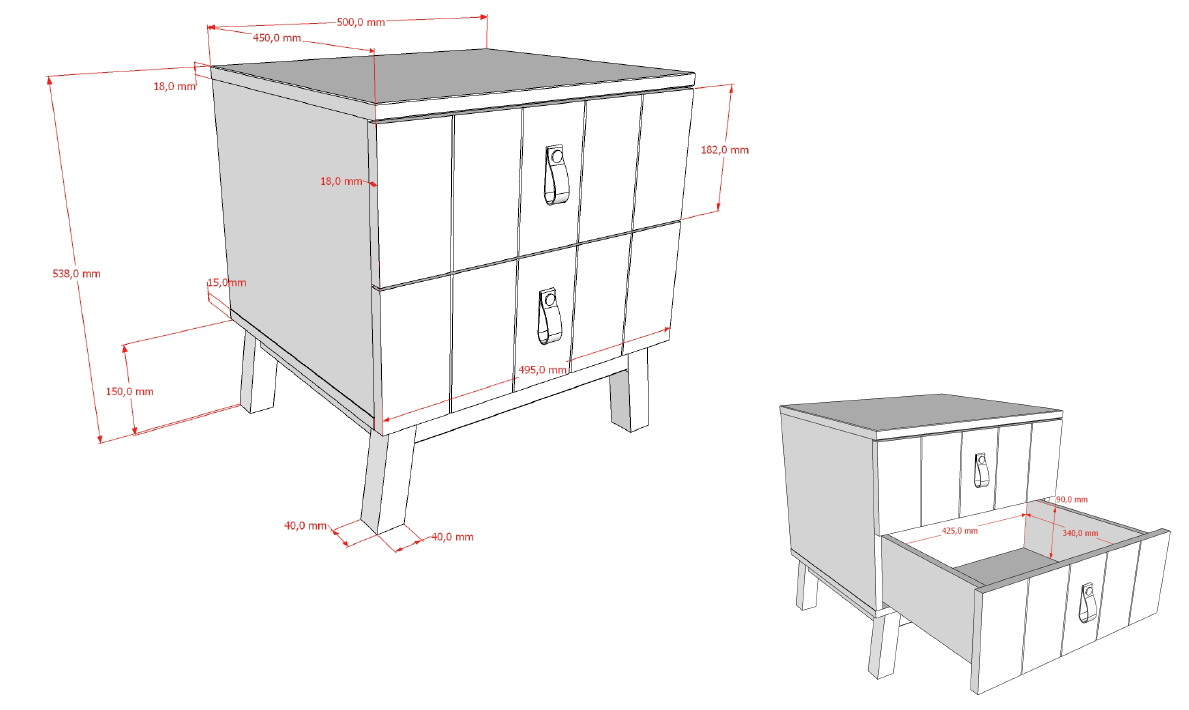 Sezane Nightstand Clay/Walnut (VIP)