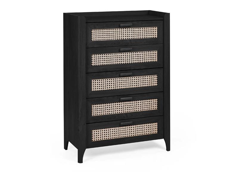Sydney Black Ash 5 Drawer Chest - 1