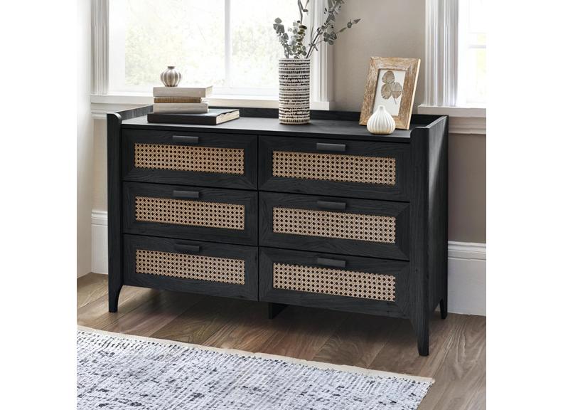 Sydney Black Ash Six Drawer Chest