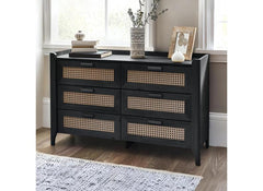 Sydney Black Ash Six Drawer Chest