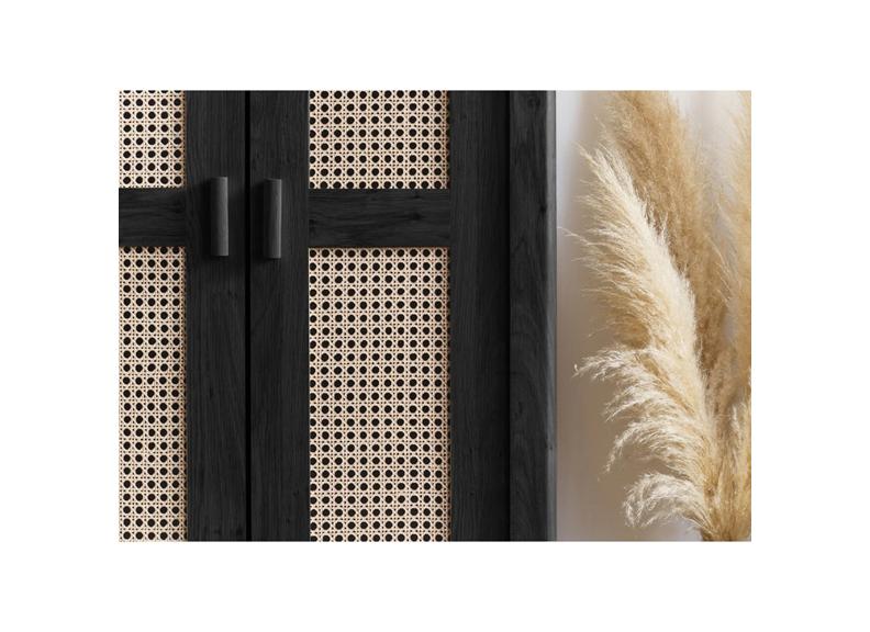 Sydney Black Ash Wardrobe - detail