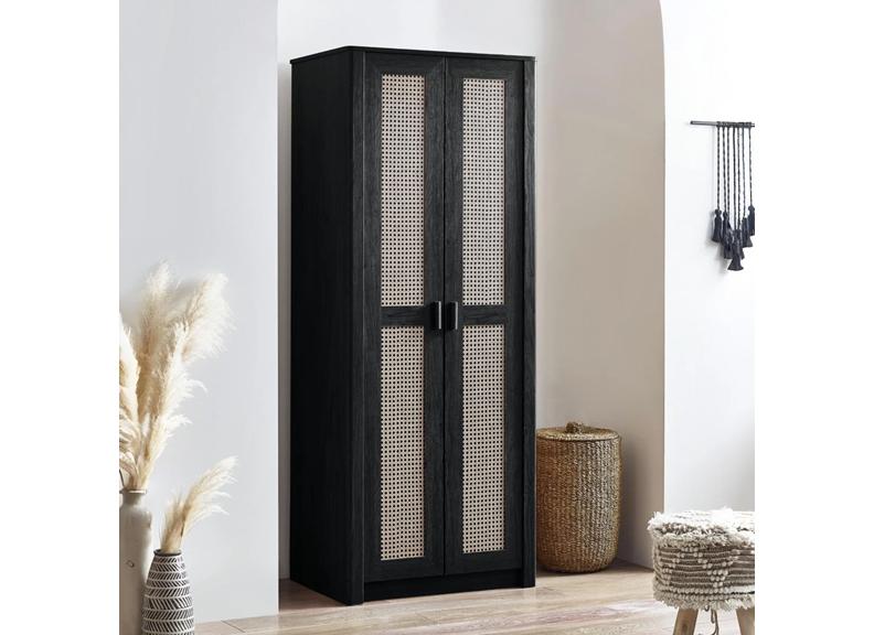 Sydney Black Ash Wardrobe - room