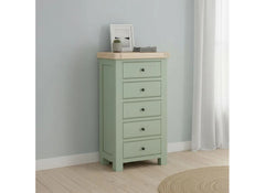 Salcombe Sage Five Drawer Chest - room