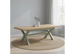 Salcombe Sage Cross Dining Table - room