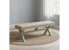 Salcombe Sage Bench W/Beige Cushion