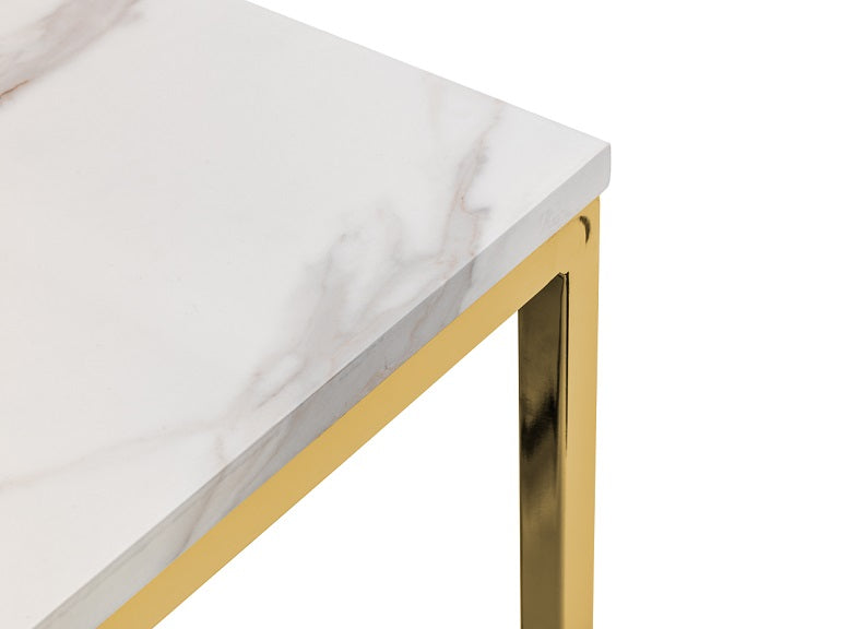 Scala White & Gold Lamp Table - top
