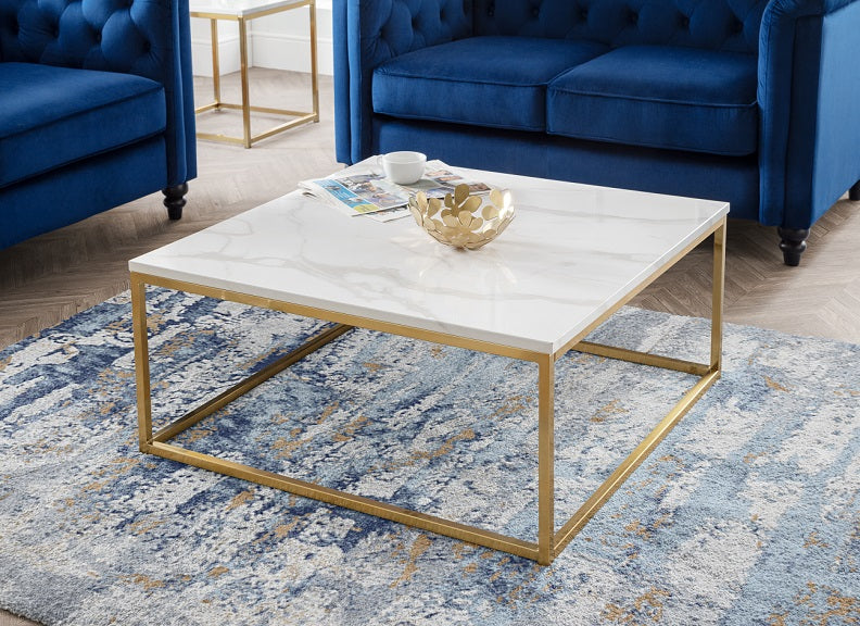 Scala White & Gold Coffee Table - room