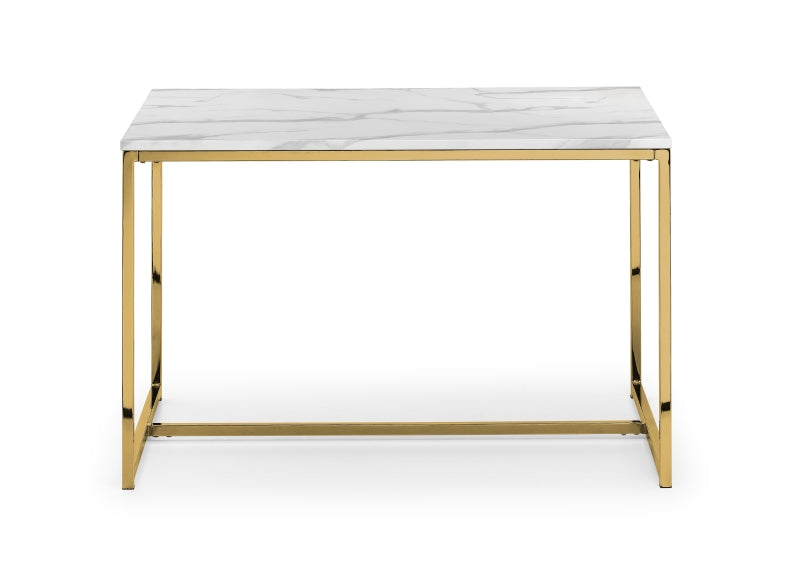 Scala White & Gold Table & Vittoria Chair Set