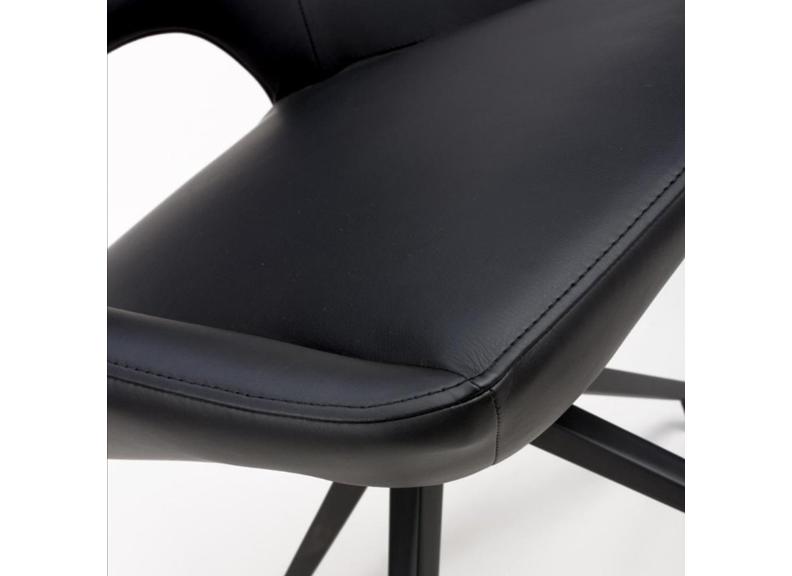 Ace Black Faux Leather Chair - detail
