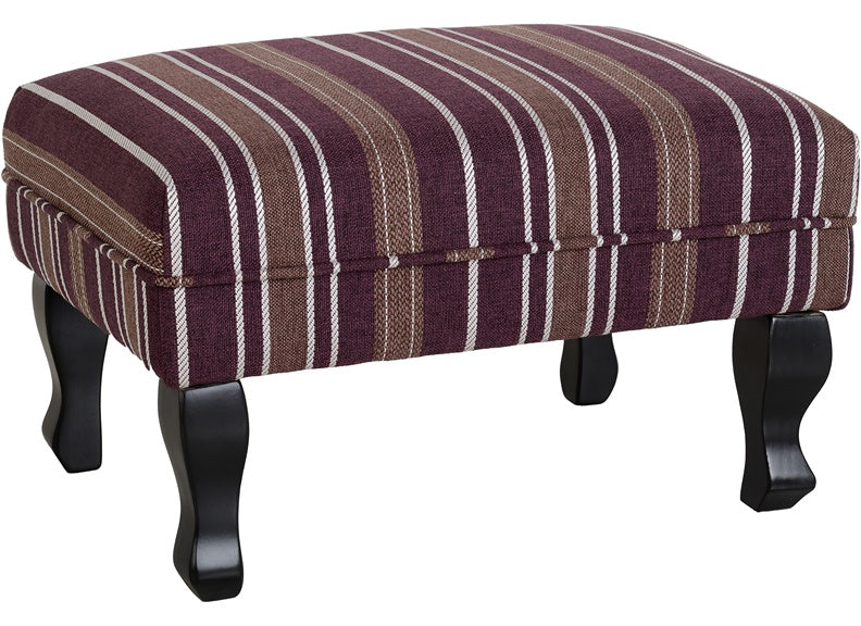 Sherborne Burgundy Stripe Fabric Footstool