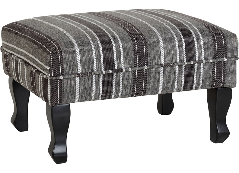 Sherborne Grey Stripe Fabric Footstool
