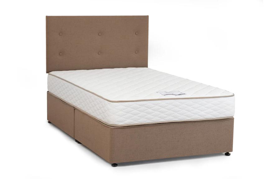 Sleepcare Complete Bed Set - 3 ft Divan Bed With Headboard And Fabric Colour Options