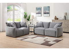 Solace Light Grey Fabric 2SS+2.5SS Sofas – Grey Coloured Modern Compact Fabric Sofa Group
