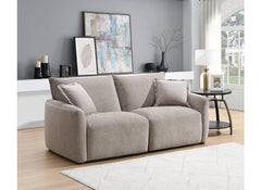 Solace Stone Fabric 2.5 Seat Sofa – Stone Coloured Modern Compact Fabric Sofa