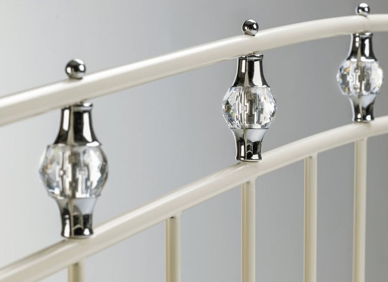 Sophie 3 ft Stone White Metal Bed