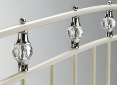 Sophie 3 ft Stone White Metal Bed