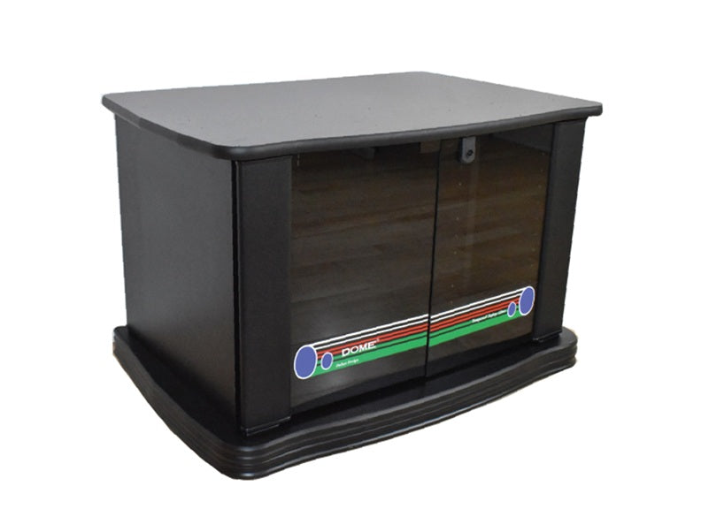 T32-S Black TV Stand – Entertainment Unit with Tempered Glass Shelves