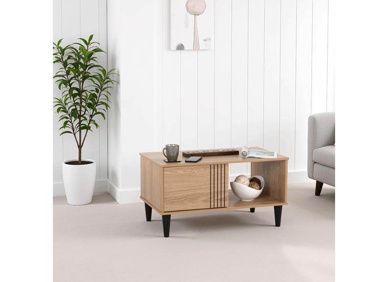 Tessa Coffee Table – Oak Effect Wooden Coffee Table With Storage Compartment | Modern Living Room Furniture
