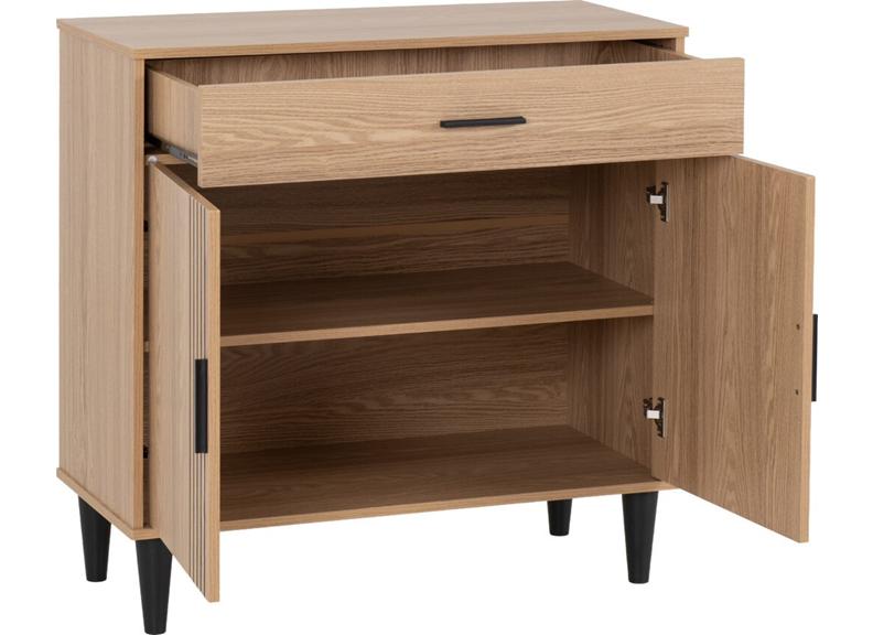 Tessa Two Door One Drawer Small Sideboard – Oak Effect Wooden Small Sideboard | Modern Living Room Furniture (Copy)