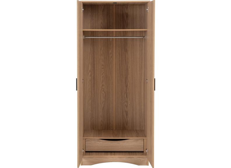 Tessa Two Door Wardrobe – Oak Effect Bedroom Wardrobe | Modern Bedroom Furniture